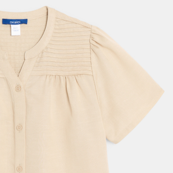 بلوزة بأكمام قصيرة وردية...